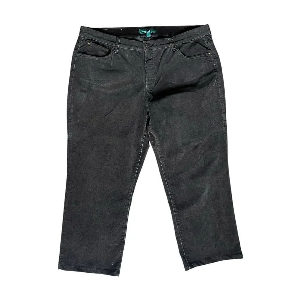 Lauren Jeans Co. Ralph Lauren Brown Corduroy Straight Leg Mid Rise Pants 20W